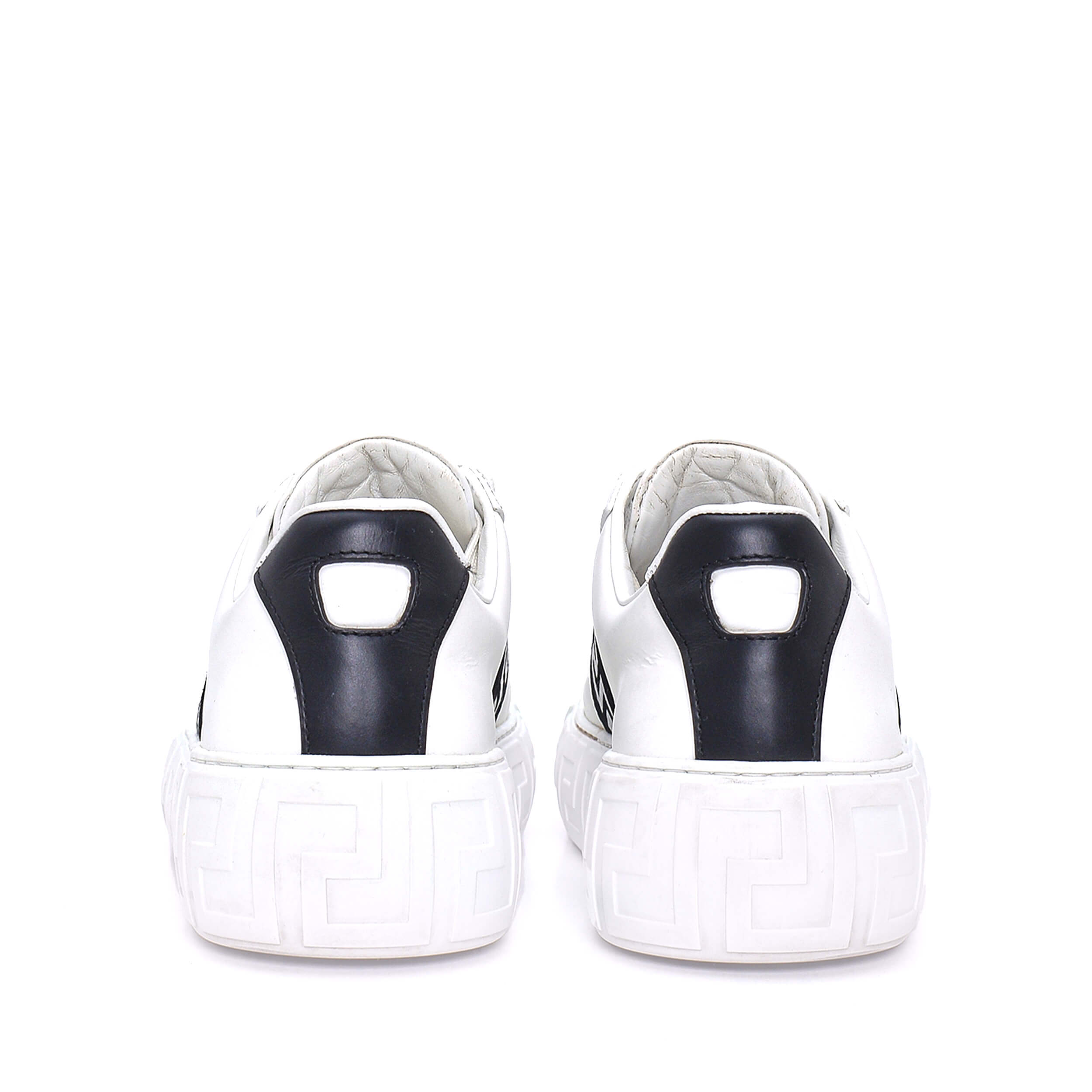 Versace - White Leather Versace Logo Detailed Sneakers